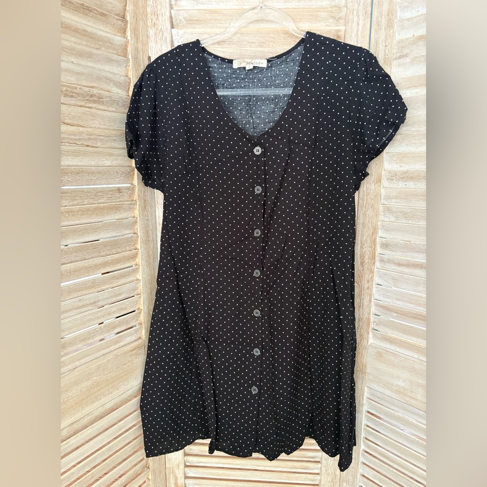 Rewind Black and White Polka Dot Mini Dress